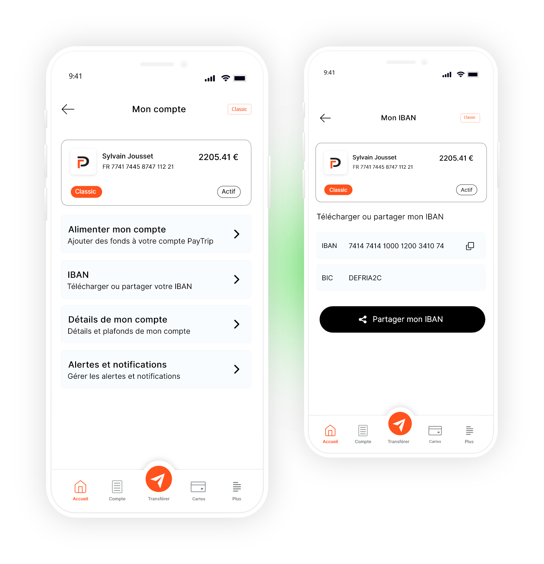 Ecrans IBAN PAyTrip